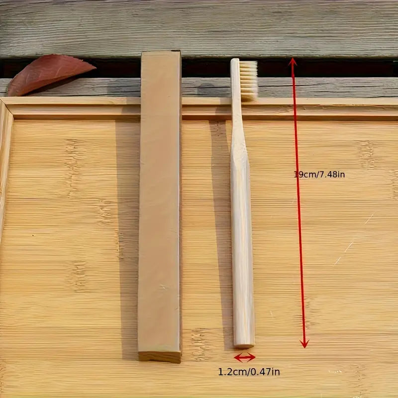 Set de 10 perii de dinți din bambus cu peri din cărbune și fibră de bambus